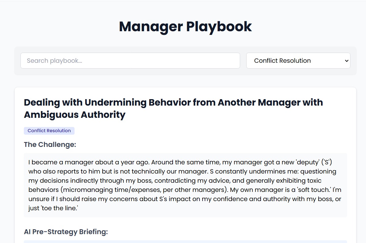 Manager Playbook Screenshot